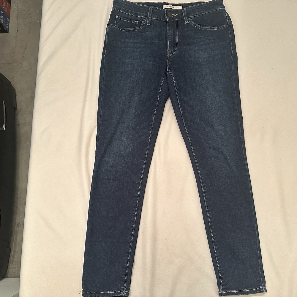 Levi's 711 Skinny Ankle‎ Jeans Women's Size 27 Blue Stretch Denim Mid Rise